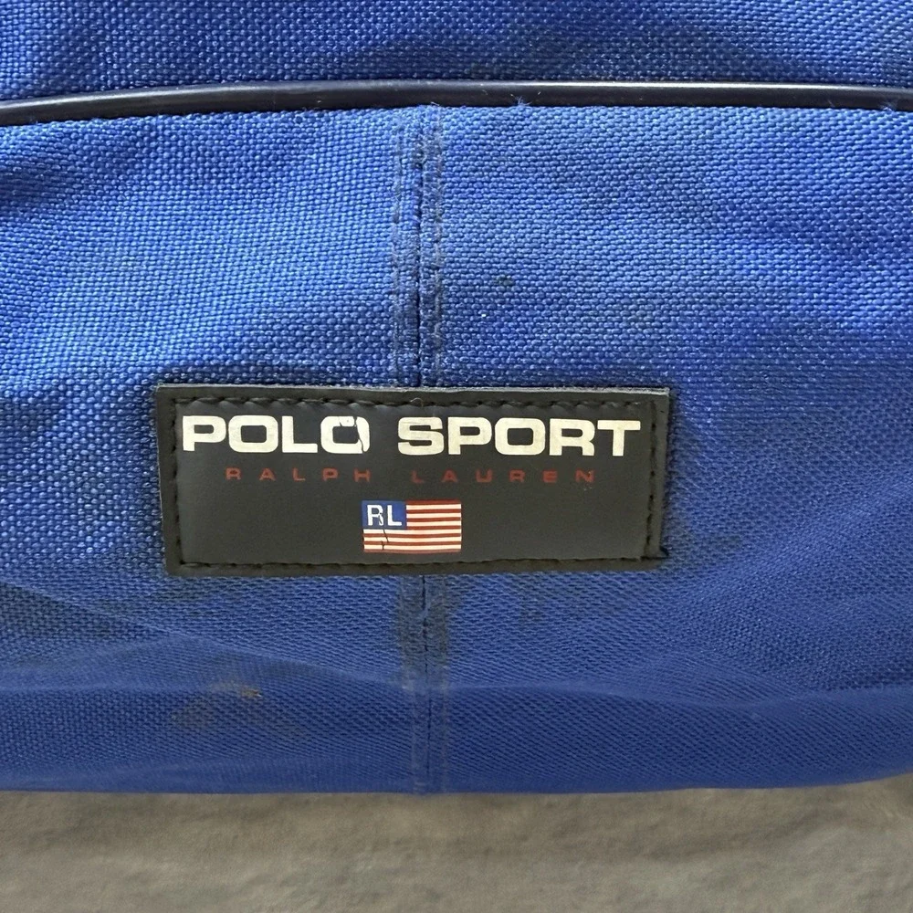 Vintage  Polo Sport Ralph Lauren Large Duffel Bag In Blue 90s Retro